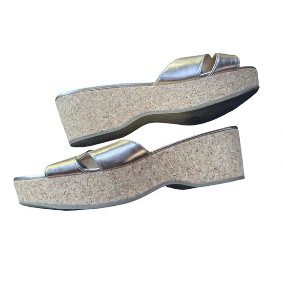 Talbots Metallic Rose Gold Cross-Strap Sandals - Picture 2 of 4